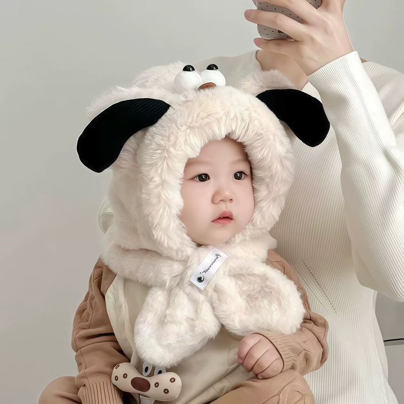 棕棕小狗保暖儿童帽