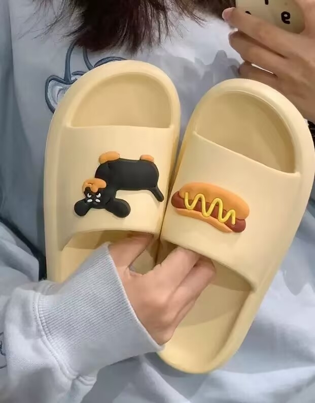 情侣男女同款热狗拖鞋